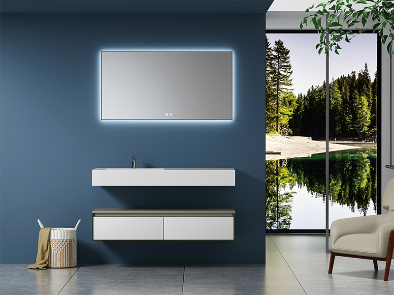 hotel style bathroom cabinets matte white bathroom vanity top  MK2085